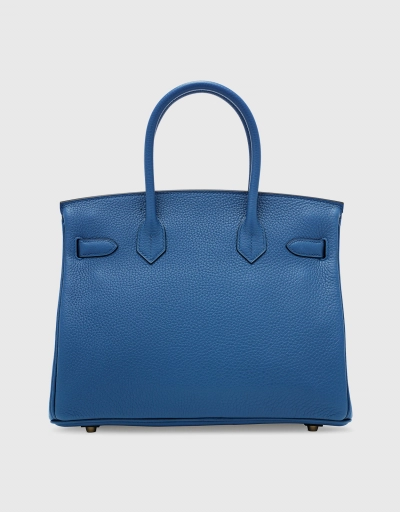 Hermès Birkin 30 Taurillon Clemence Leather Handbag-Bleu Agate Gold Hardware