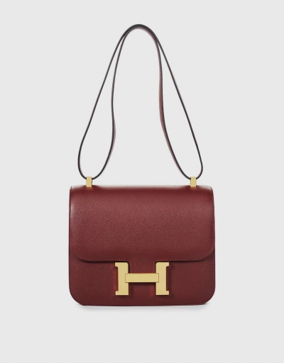 Hermès Constance 24 Epsom Leather Crossbody Bag-Rouge H Gold Hardward