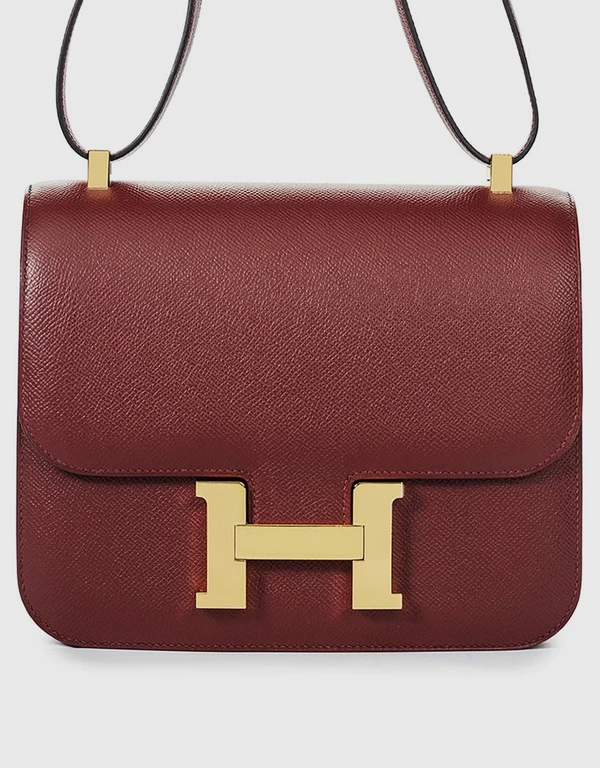 Hermès Hermès Constance 24 Epsom Leather Crossbody Bag-Rouge H Gold Hardward