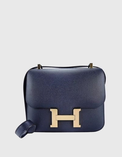 Hermès Constance 24 Epsom Leather Crossbody Bag-Bleu Indigo Gold Hardward