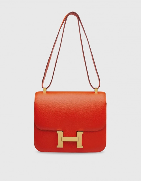 Hermès Constance 24 Epsom Leather Crossbody Bag-Feu Gold Hardward