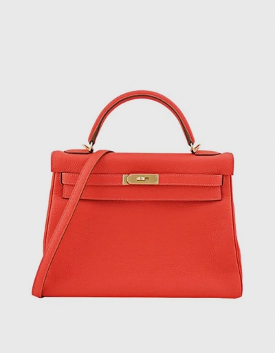 Hermès Kelly 32 Taurillon Clemence Leather Handbag-Rose Jaipur Gold Hardward