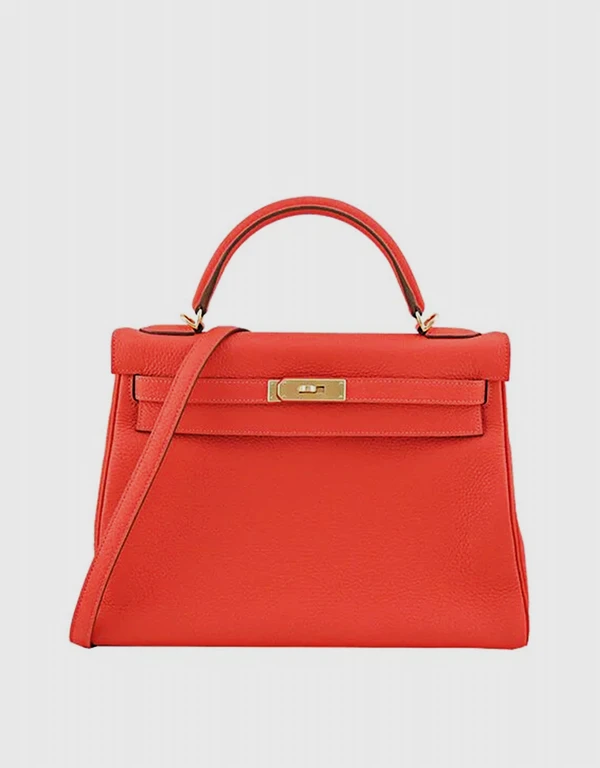 Hermès Hermès Kelly 32 Taurillon Clemence Leather Handbag-Rose Jaipur Gold Hardward