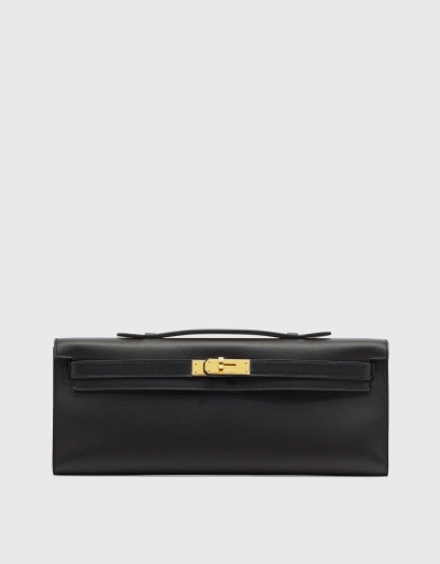 Hermès Kelly Cut Swift Leather Clutch Bag-Noir Gold Hardward