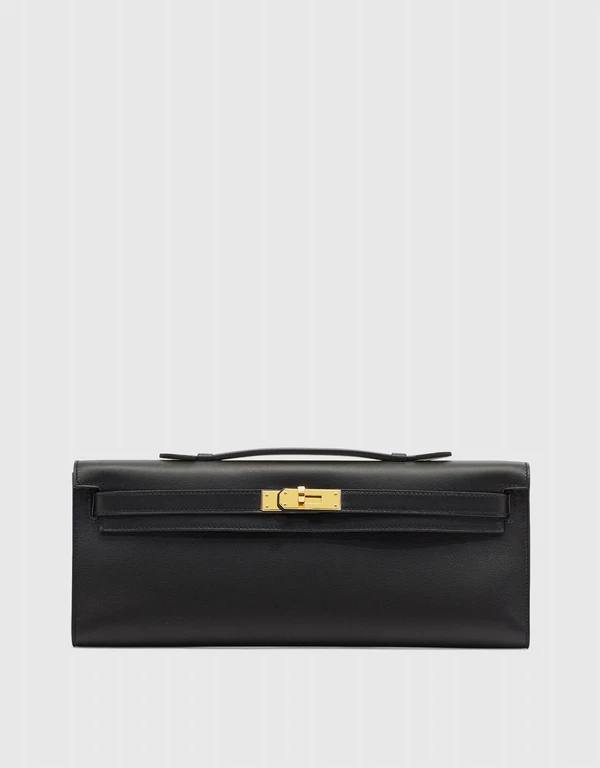 Hermès Hermès Kelly Cut Swift Leather Clutch Bag-Noir Gold Hardward