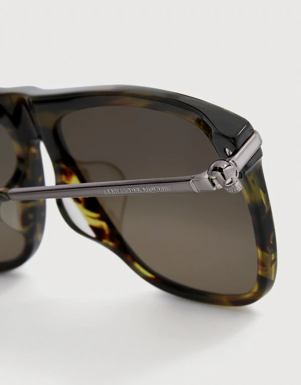 Alexander McQueen 印花方框太陽眼鏡