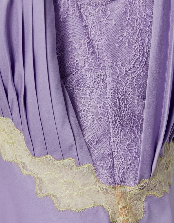 Jonathan Simkhai Kiara Lace-Detailed Satin Midi Dress