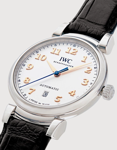 Da Vinci 40mm Automatic Stainless Steel Sapphire Glass Alligator Leather Watch
