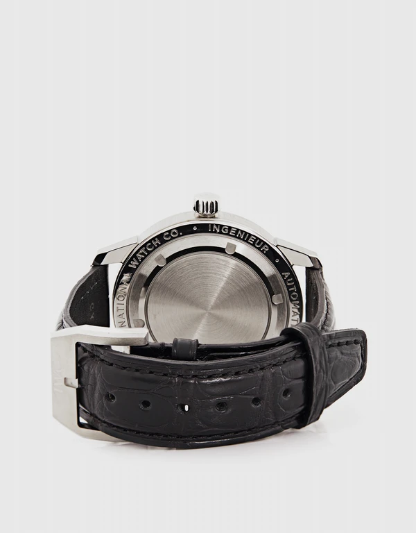 IWC SCHAFFHAUSEN 工程師 40mm 精鋼藍寶石玻璃錶鏡短吻鱷皮革自動腕錶