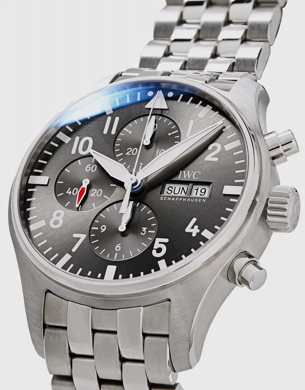 IWC SCHAFFHAUSEN Spitfire Pilot’s 43mm Chronograph Stainless Steel Sapphire Glass Watch