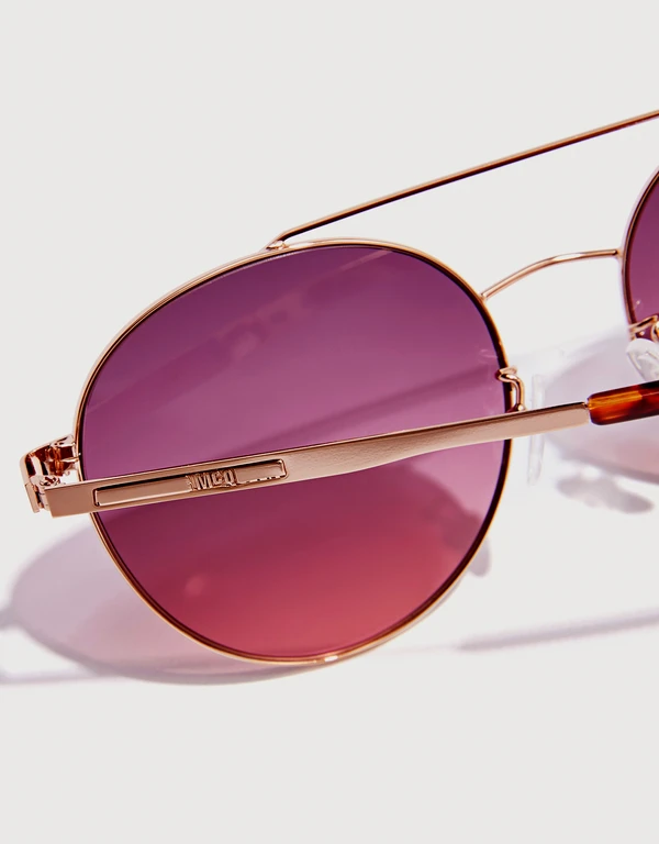 McQ Alexander McQueen Round Mirrored Sunglasses
