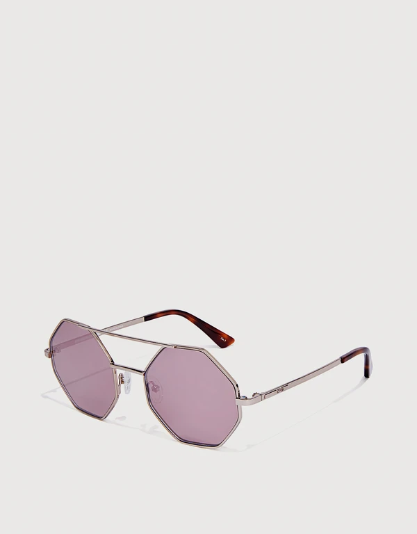 McQ Alexander McQueen Hexagon Mirrored Sunglasses