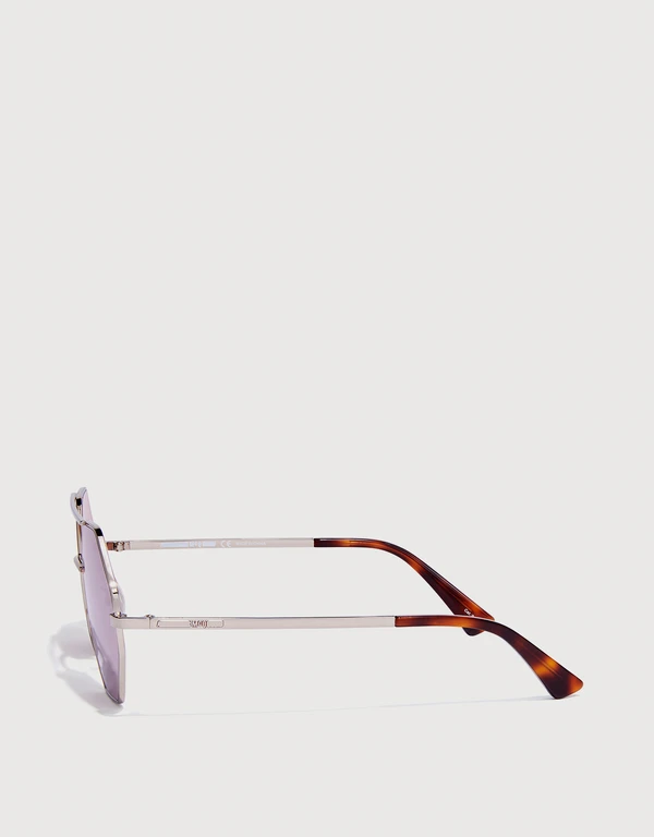 McQ Alexander McQueen Hexagon Mirrored Sunglasses