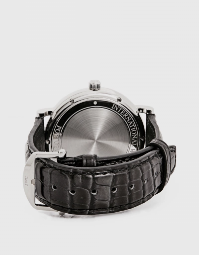 柏濤菲諾 40mm 精鋼短吻鱷皮革藍寶石玻璃錶鏡自動腕錶
