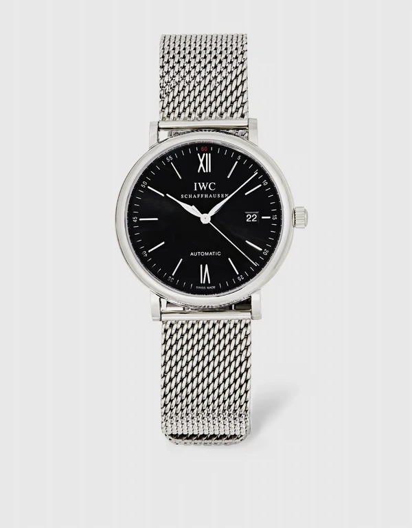 IWC SCHAFFHAUSEN 柏濤菲諾 40mm 精鋼藍寶石玻璃錶鏡自動腕錶