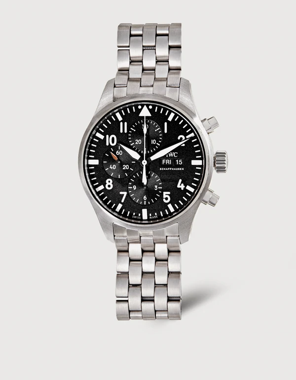 IWC SCHAFFHAUSEN 飛行員 43mm 精鋼藍寶石玻璃錶鏡計時腕錶