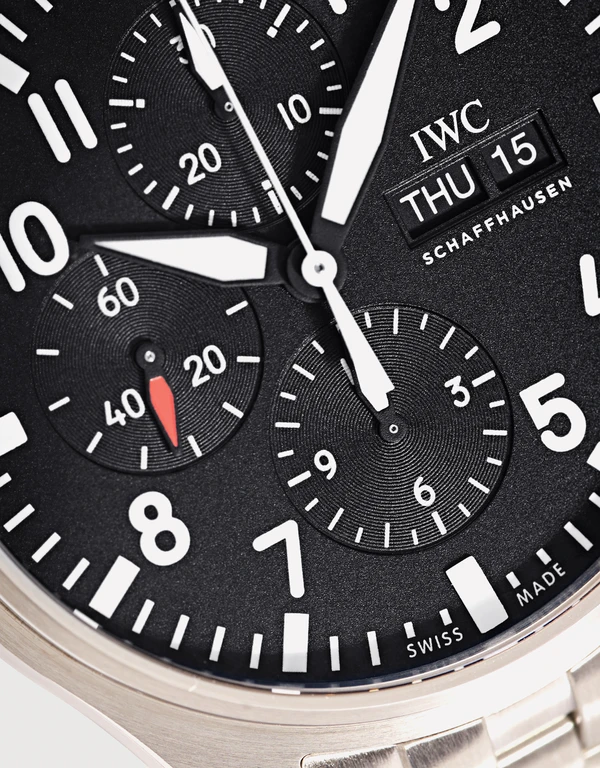 IWC SCHAFFHAUSEN 飛行員 43mm 精鋼藍寶石玻璃錶鏡計時腕錶