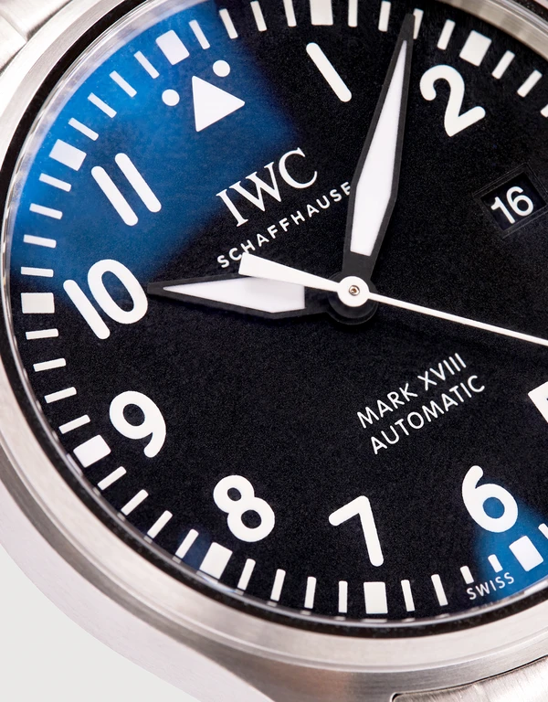 IWC SCHAFFHAUSEN 馬克十八飛行員 40mm 精鋼藍寶玻璃錶鏡自動腕錶