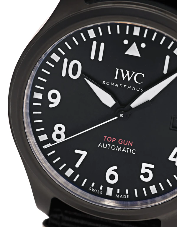 IWC SCHAFFHAUSEN 飛行員系列 Top Gun海軍空戰部隊 41mm 陶瓷藍寶石玻璃錶鏡自動腕錶