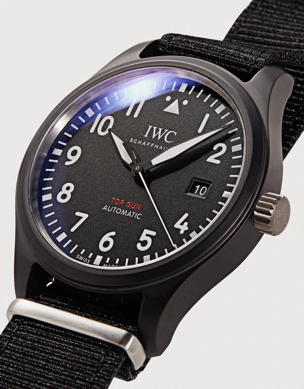 IWC SCHAFFHAUSEN 飛行員系列 Top Gun海軍空戰部隊 41mm 陶瓷藍寶石玻璃錶鏡自動腕錶