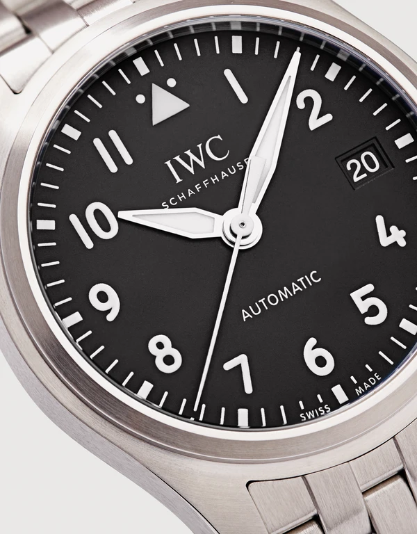 IWC SCHAFFHAUSEN 飛行員系列 36mm 精鋼藍寶石玻璃錶鏡自動腕錶