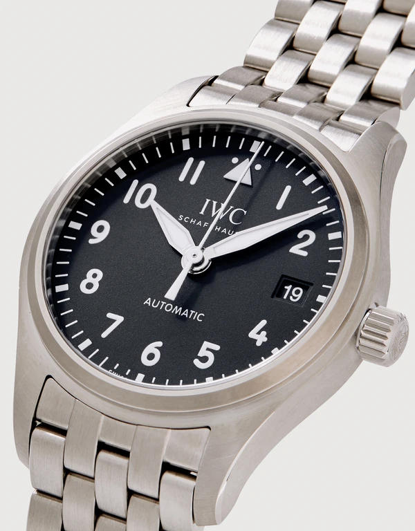 IWC SCHAFFHAUSEN Pilot's 36mm Automatic Stainless Steel Sapphire Glass Watch
