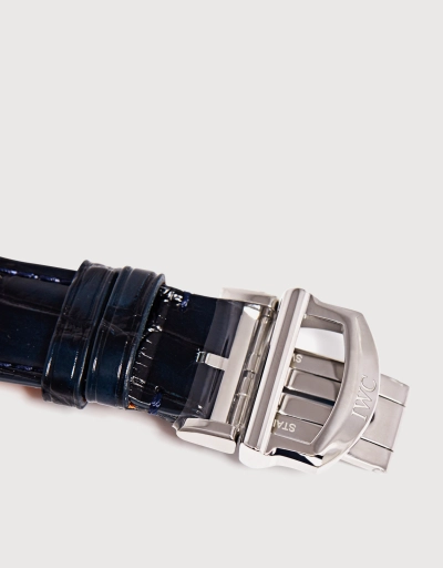 達文西 36mm 精鋼藍寶石玻璃錶鏡短吻鱷皮革自動腕錶