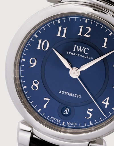 達文西 36mm 精鋼藍寶石玻璃錶鏡短吻鱷皮革自動腕錶