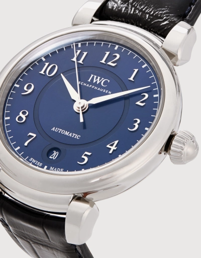 Da Vinci 36mm Automatic Stainless Steel Sapphire Glass Alligator Leather Watch