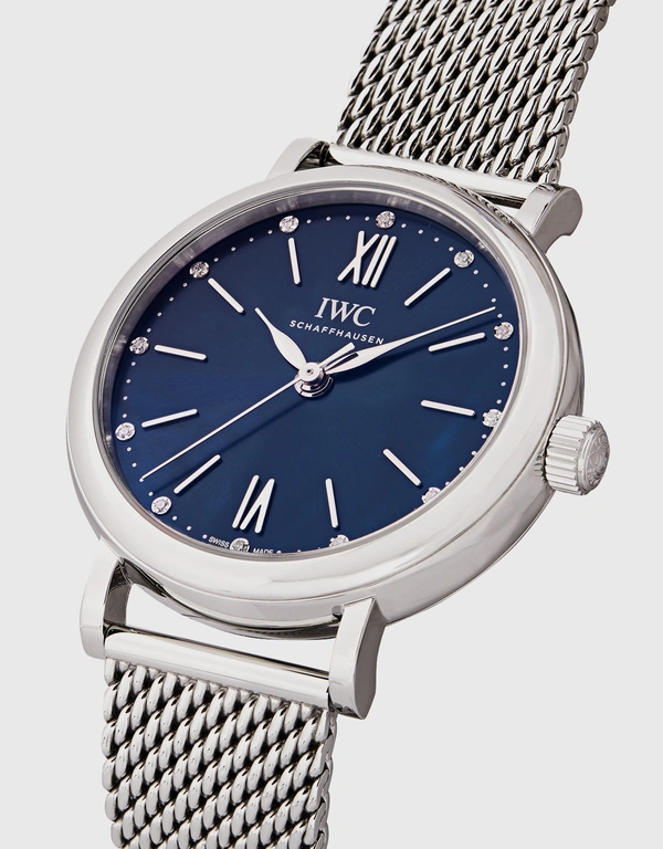 IWC SCHAFFHAUSEN 柏濤菲諾 34mm 精鋼藍寶石玻璃錶鏡自動腕錶