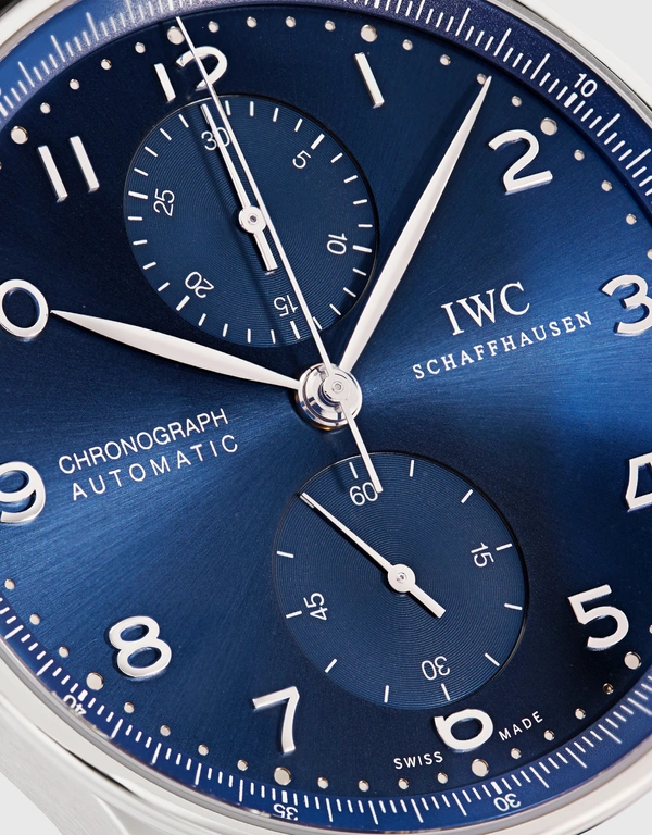 IWC SCHAFFHAUSEN Portugieser 41mm Chronograph Stainless Steel Alligator Leather Sapphire Glass Watch