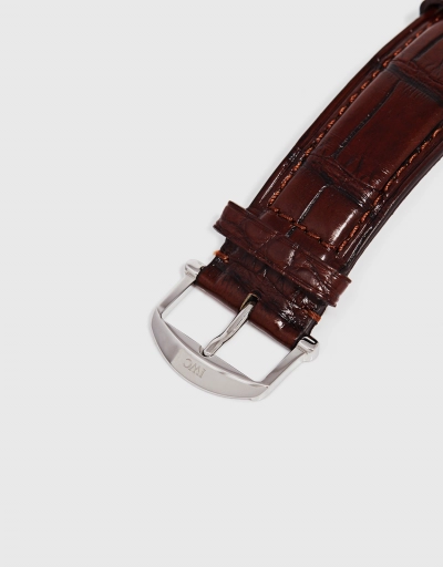 Portofino 42mm Chronograph Stainless Steel Alligator Leather Sapphire Glass Watch
