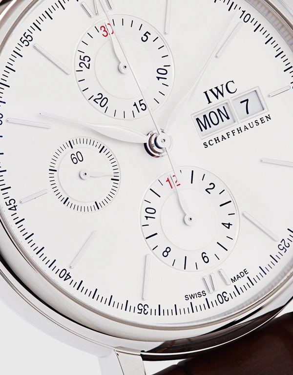 IWC SCHAFFHAUSEN Portofino 42mm Chronograph Alligator Leather Sapphire Glass Watch