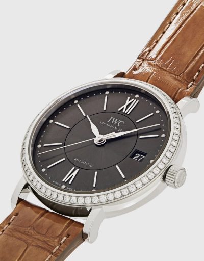 Portofino 37mm Automatic Stainless Steel Alligator Leather Sapphire Glass Watch