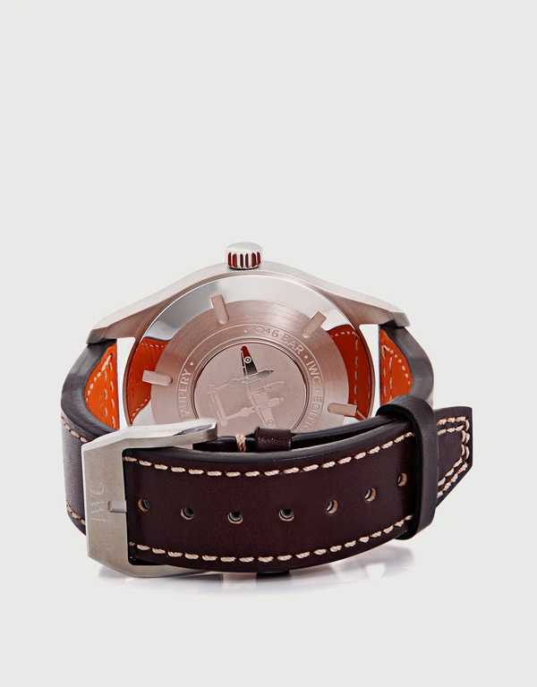 IWC SCHAFFHAUSEN Pilot's Mark XVIII Edition “Antoine De Saint Exupéry” 40mm Stainless Steel Sapphire Glass Brown Calfskin Leather Watch