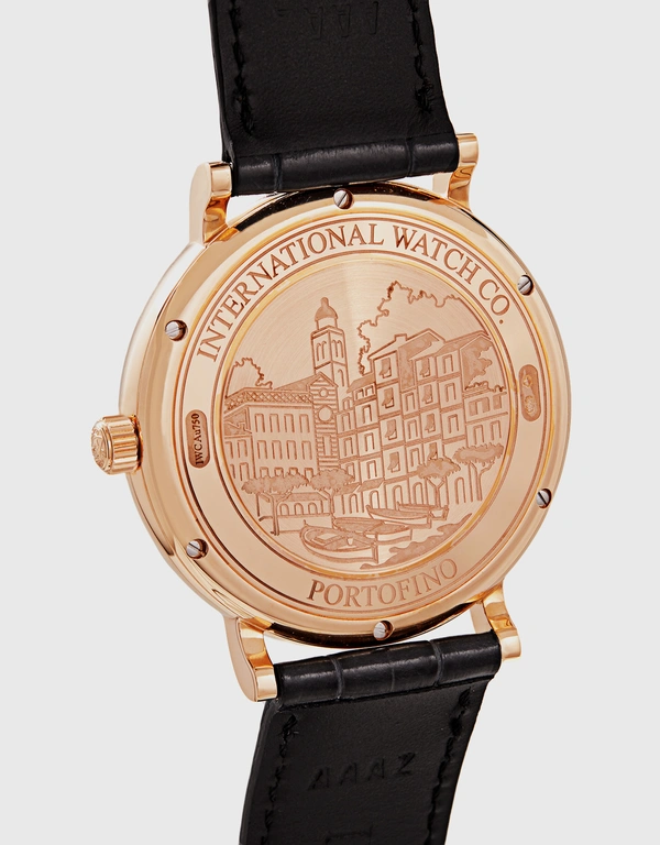 IWC SCHAFFHAUSEN Portofino 40mm Automatic 18ct 5N Gold Case Alligator Leather Sapphire Glass Watch