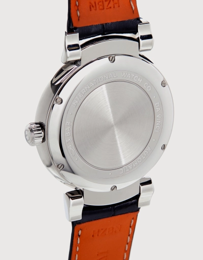 達文西 40mm 精鋼藍寶石玻璃錶鏡短吻鱷皮革自動腕錶