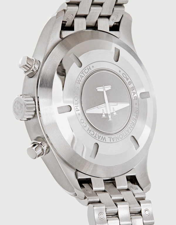 IWC SCHAFFHAUSEN Pilot's 43mm Chronograph Stainless Steel Sapphire Glass Watch