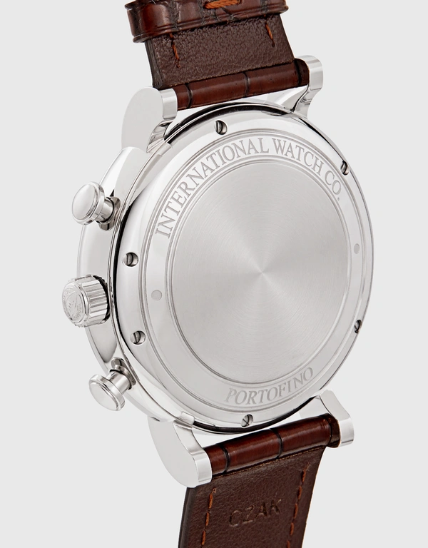 IWC SCHAFFHAUSEN Portofino 42mm Chronograph Stainless Steel Alligator Leather Sapphire Glass Watch