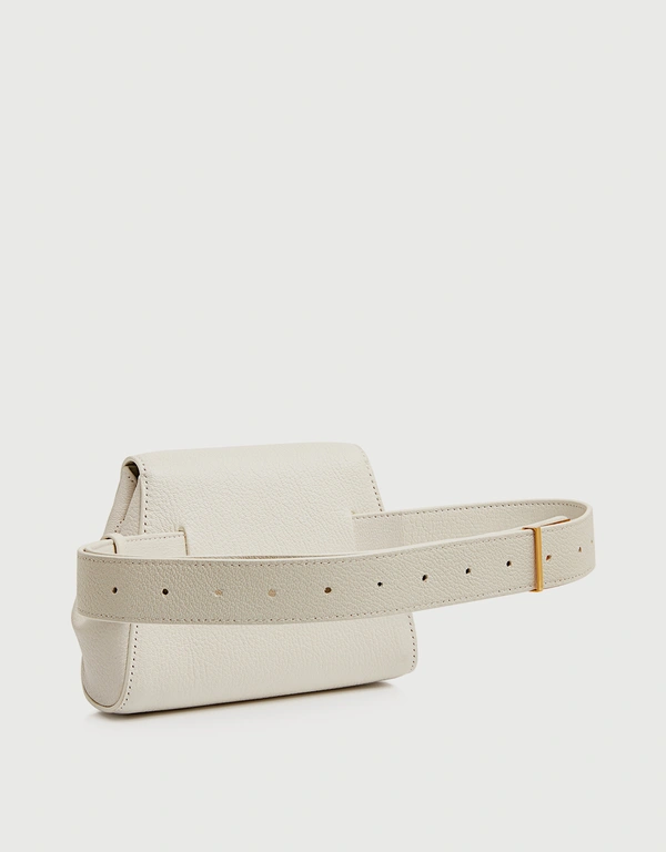 Geometric Mini Leather  Belt Bag