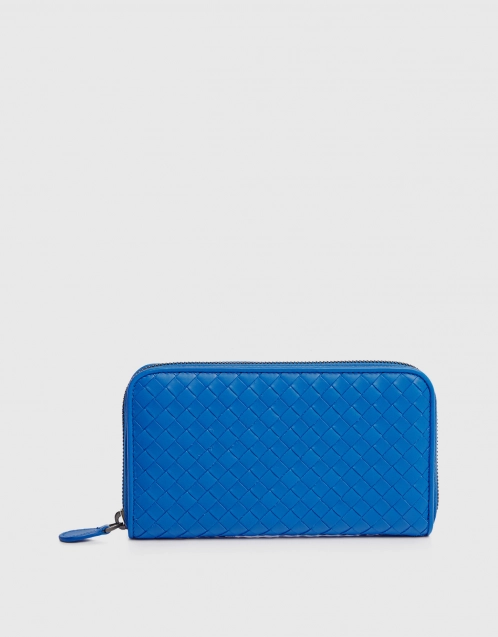Classic Woven Leather Zip-around Wallet
