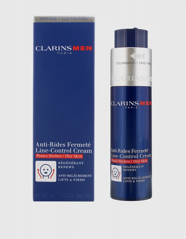 Clarins Men's Line-Control Day and Night Cream For Dry Skin 50ml