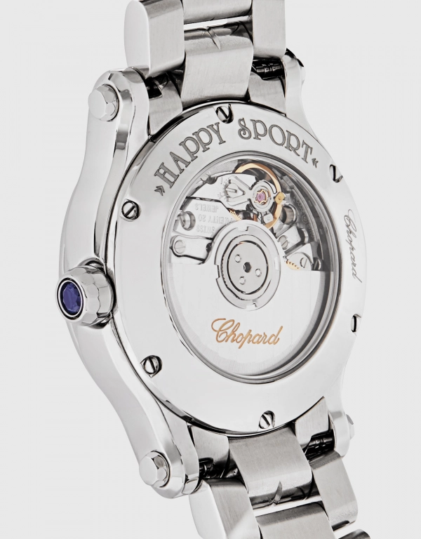 Chopard Happy Sport 30mm Automatic  Stainless Steel Diamonds  Watch