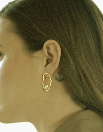 Nugget 22K Gold Vermeil Earring