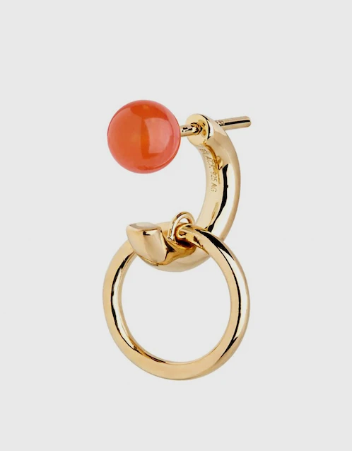 Elvira 半寶石22K鍍金純銀耳環-Orange