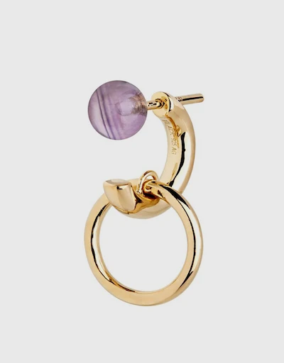Elvira 22K Gold Vermeil Earring-Purple