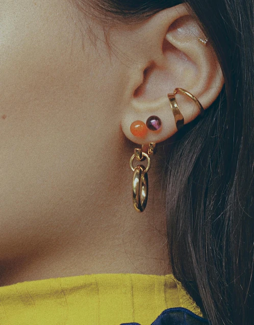 Anita 22K Gold Vermeil Earring-Orange