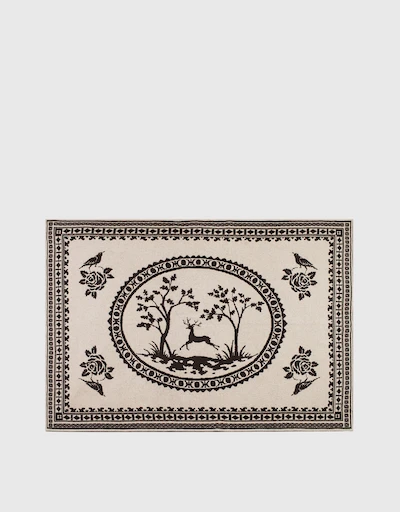 Lucas the Illustrator Dance of the Deer Natural Cashmere Throw