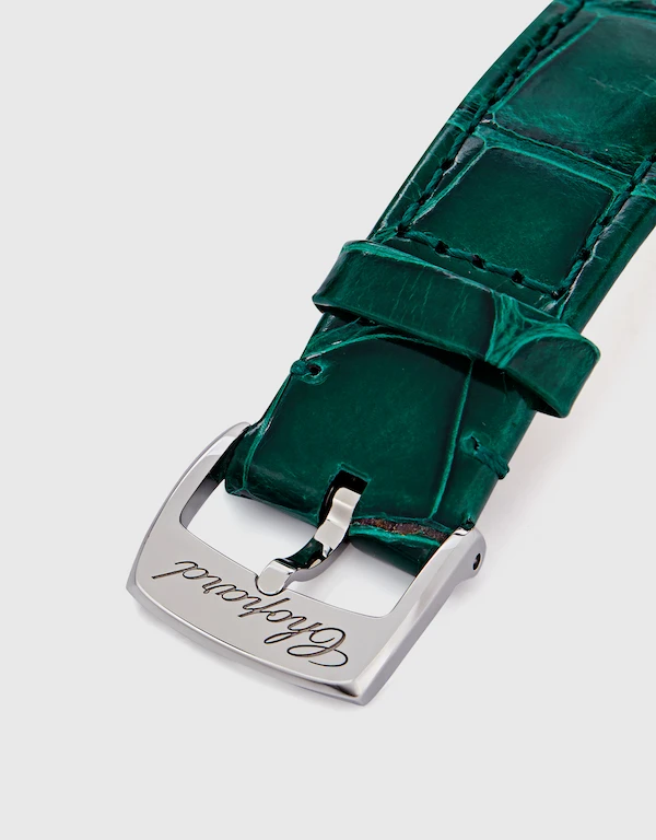 Chopard Happy Sport  36mm Quartz 18k Rose Gold Diamonds Stainless Steel  Alligator Leather Watch