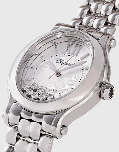 Happy Sport  29 X 31mm  Automatic  Diamonds  Stainless Steel Watch